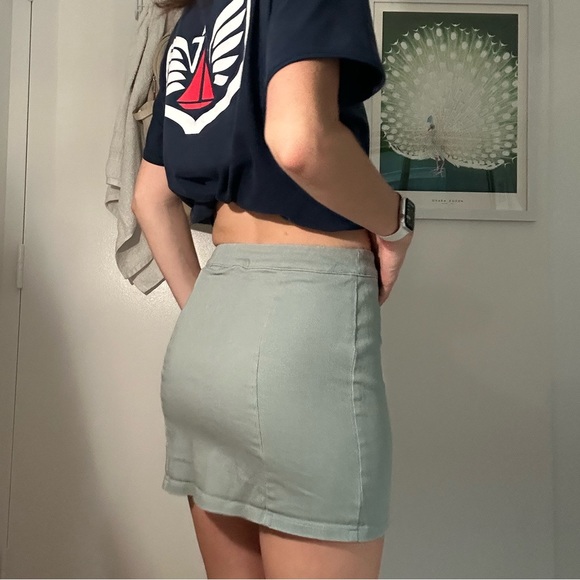 Jean Zipper Mini Skirt - Picture 2 of 5